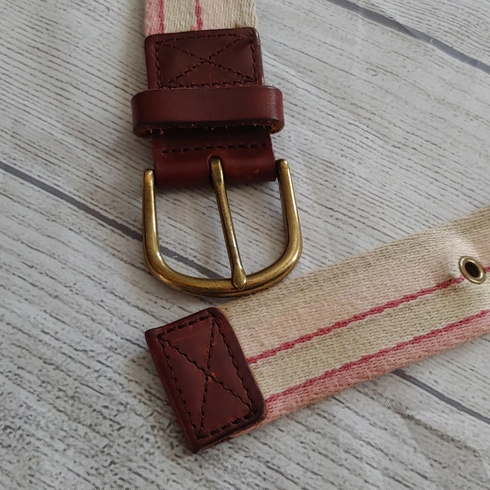 Eddie Bauer Cotton Canvas Belt Leather Trim‎